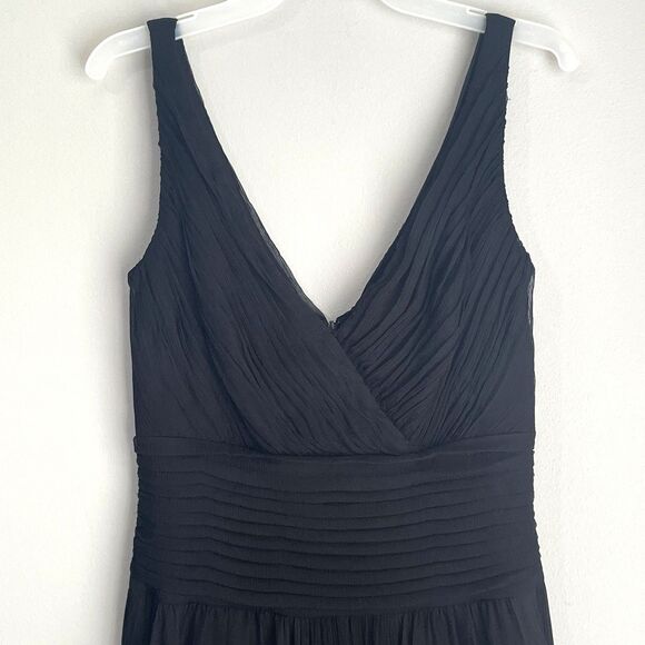 Tadashi Shoji Collection Silk Cocktail Party Dress Size 10 Pleated Chiffon - Picture 4 of 16